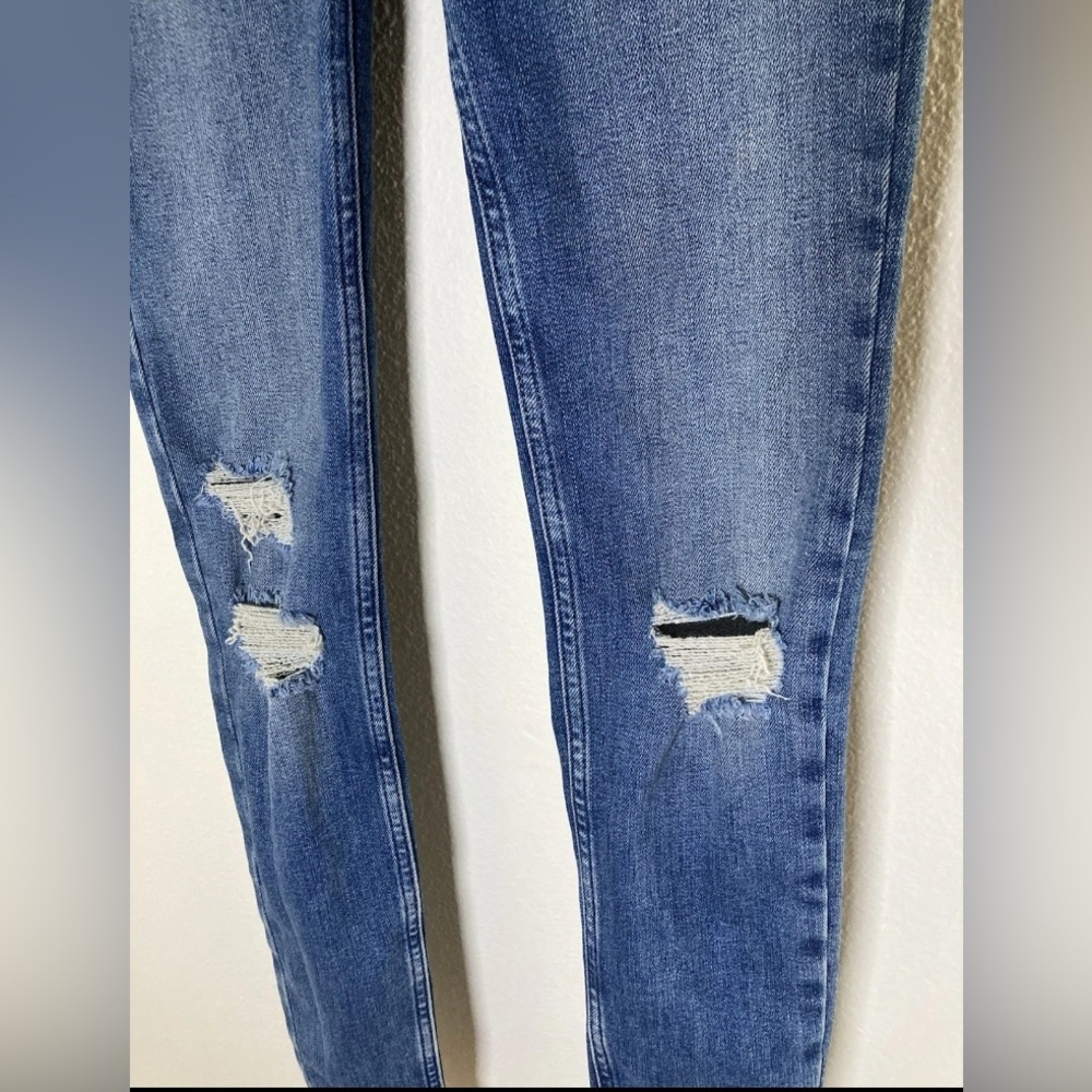 Free People We The Free Skinny Jeans Womens 24 Blue High Rise Button Fly - Picture 3 of 10